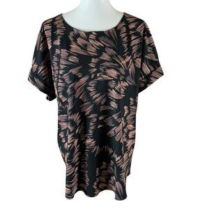 Cabi Abstract Print Boxy Blouse Top Minimalist Modern Artsy Workwear Large